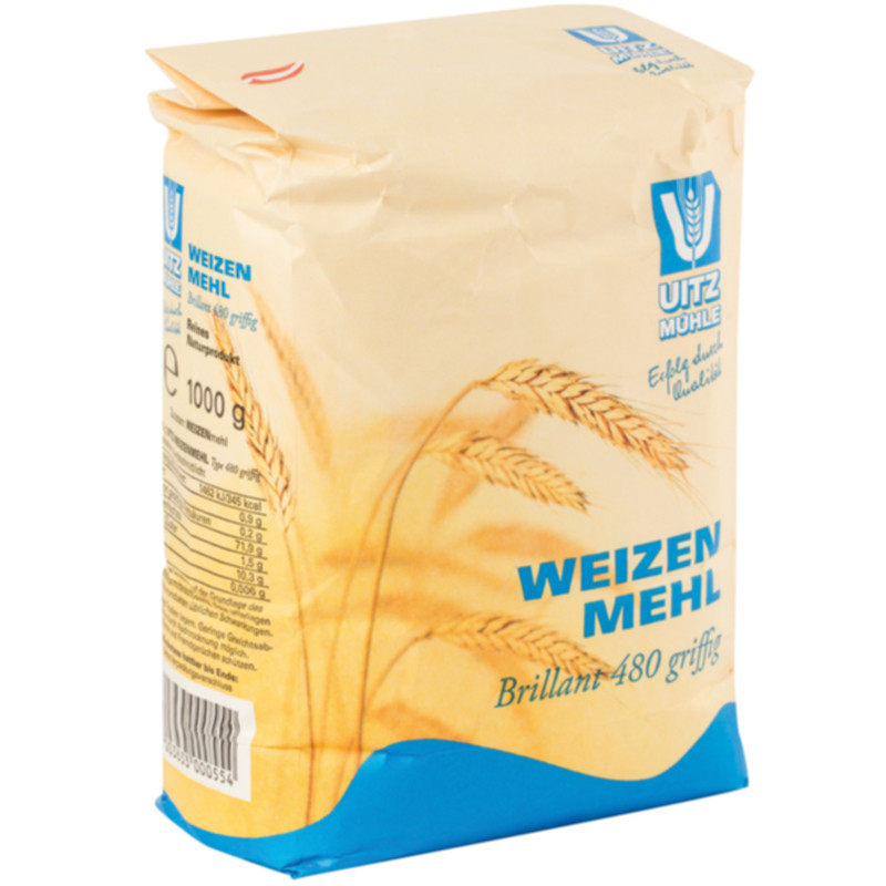 Uitz Weizenmehl T480 griffig 1 kg vielseitiges Mehl für Strudel Knödel und Teigwaren